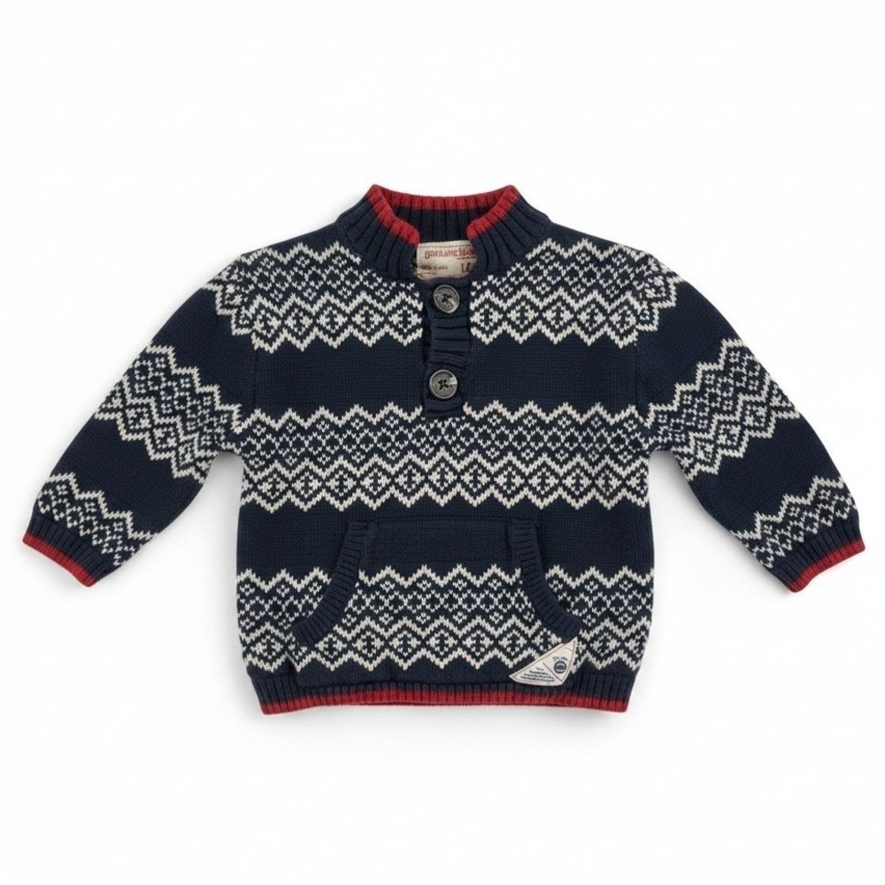 OshKosh Henley Geometric Pullover Pockets Sweater Baby Boy‎ 18M